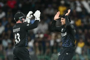 Ravindra, Santner, McConchie eliminate Sri Lanka
